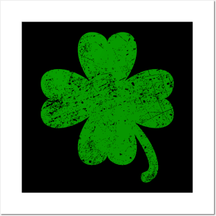 Vintage Style Distress Lucky Irish Green Shamrock Pride tee Posters and Art